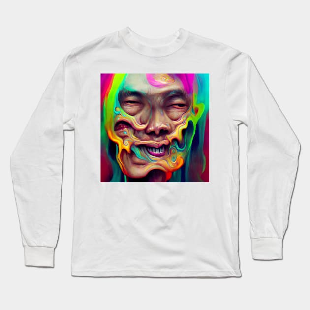 Trippy Smile Long Sleeve T-Shirt by Minelauvart